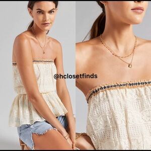 NWT Anthropologie Lace Tube Top